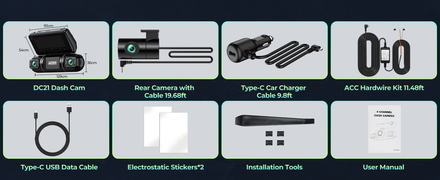1080P Dual Dash Cam – Front & Rear Car Safety Camera