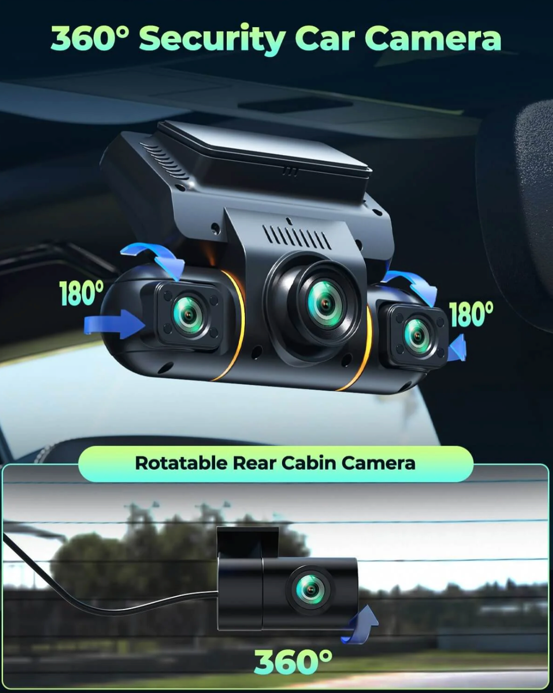 1080P Dual Dash Cam – Front & Rear Car Safety Camera