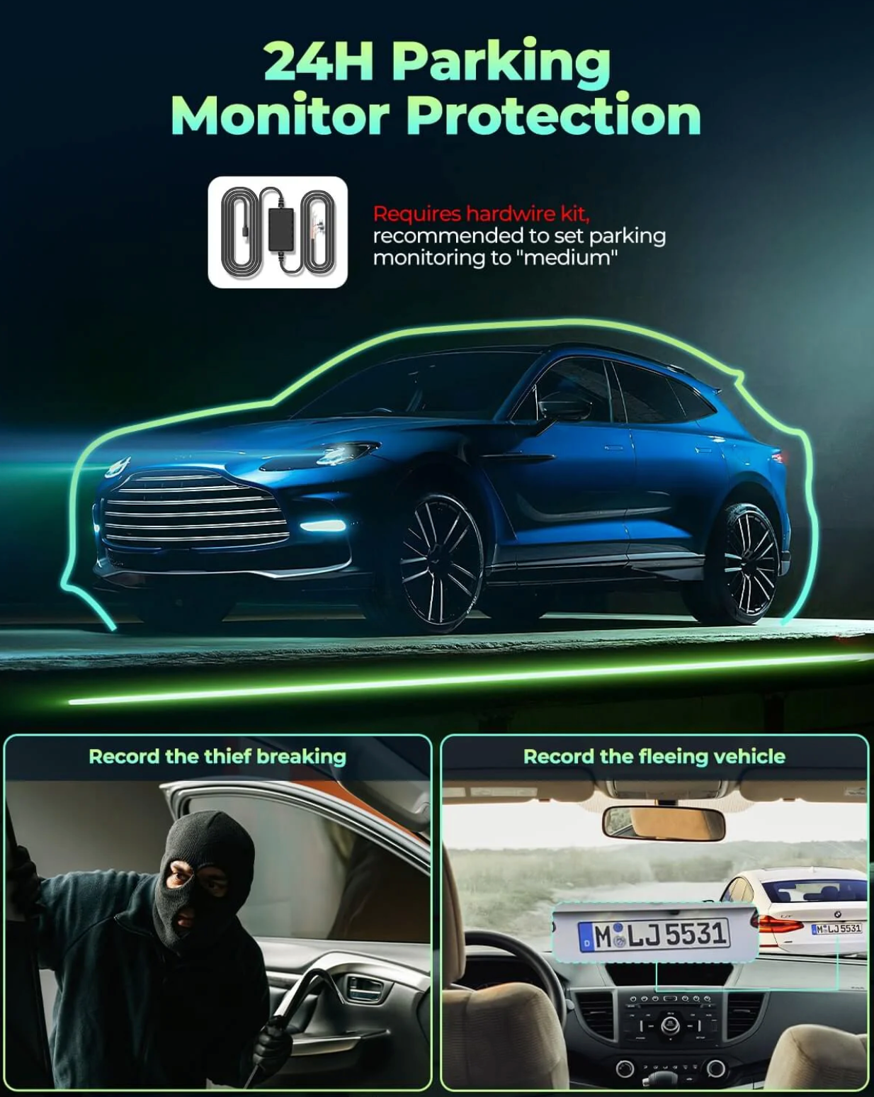 1080P Dual Dash Cam – Front & Rear Car Safety Camera