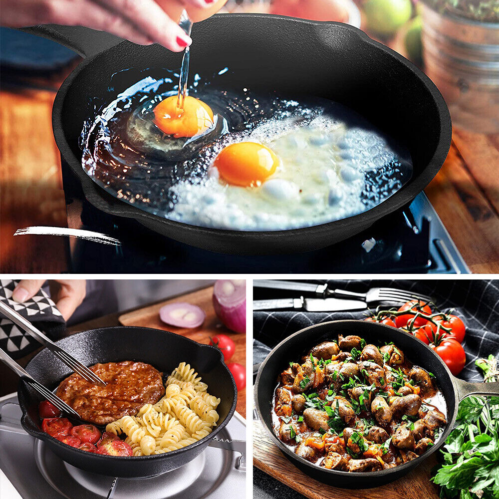 CAST IRON SKILLET SET - 3 Pcs