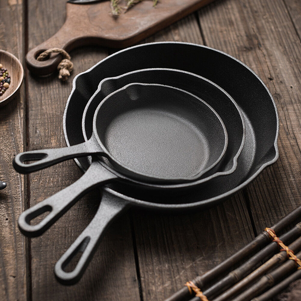 CAST IRON SKILLET SET - 3 Pcs